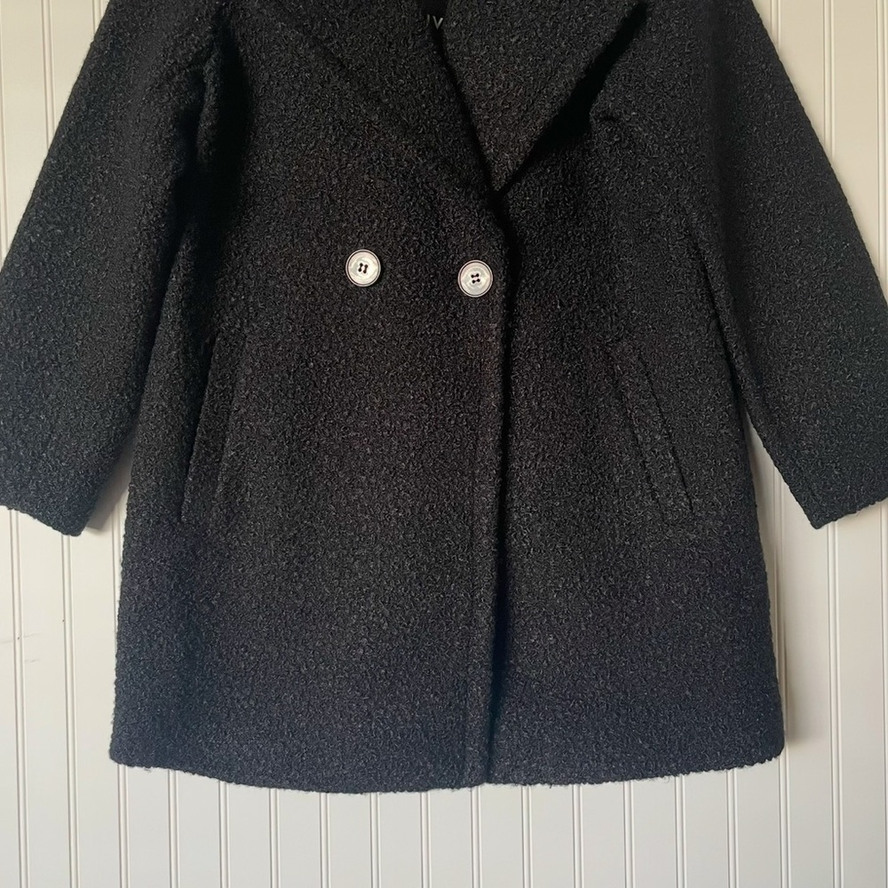 NEW NVLT Flat Boucle Double Breasted Over Coat Jacket Womens L Black Winter - Picture 8 of 16